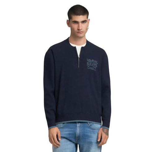 Replay Maglia Maglia Uomo Cester mezza zip S A25 - REPLAYUK488623538 - 780 - S - Francavilla Moda